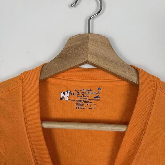 Vintage Big Dogs Miss Bee-Havin T-Shirt Orange Men Size L Funny Graphic Tee Y2K - Picture 3 of 6